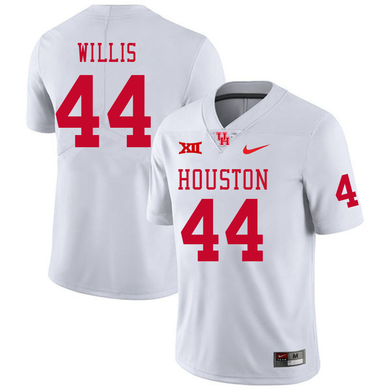 Men #44 Aaron Willis Houston Cougars Big 12 XII College Football Jerseys Stitched-White - Click Image to Close
